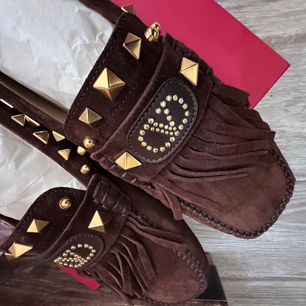 Valentino Women's Brown Suede Driver Loafers in EU Size 40 - Picture 3 of 15